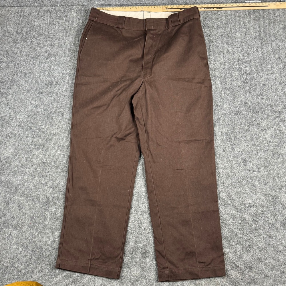Dickies Pants Mens Size 40 Brown Straight Leg Workwear USA Made 874 Style